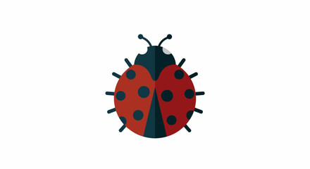 Red ladybug with black spots insect. © MUHRODIN