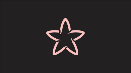 Obraz premium Pink star icon on black background