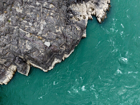 Basalt and coloful waterbody