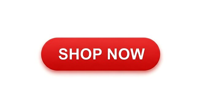 Red shop now button on white background red button call to action ecommerce