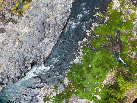 Basalt and coloful waterbody