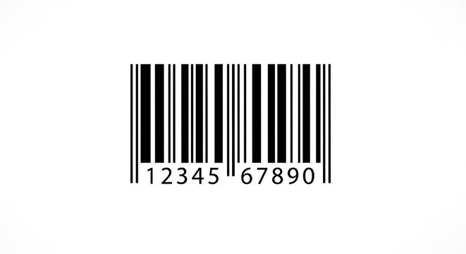 Black barcode with numbers on white background product code