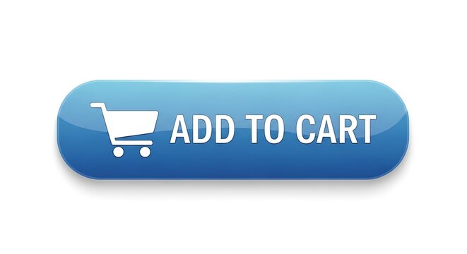 Blue add to cart button with shopping cart white