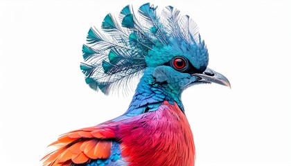 Obraz premium Exotic Victoria Crowned Pigeon Displaying Vibrant Plumage and Intricate Crest