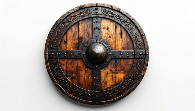 Viking Shield - A Close-Up of Ancient Warrior Protection.