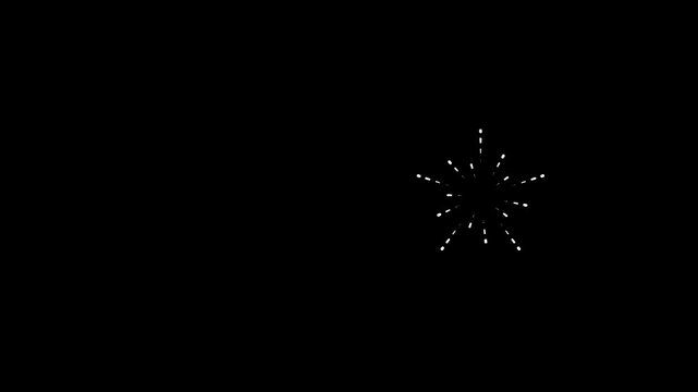 Sparkling cartoon explosion, circular energy burst, glowing ring animation, geometric pop-up lines, black screen backdrop, 4k resolution, seamless video loop, festive motion graphi (3)