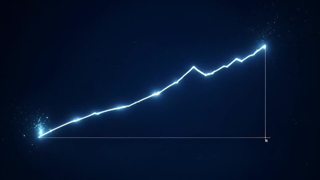 Abstract glowing curve animation on dark blue background