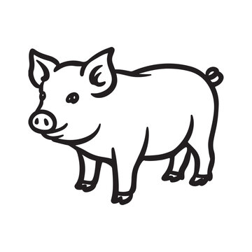 Wild Animal Pig Logotype Sign Isolated Graphic Design