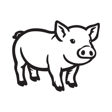 Wild Animal Pig Logotype Sign Isolated Graphic Design