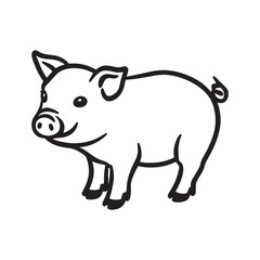 Obraz premium Wild Animal Pig Logotype Sign Isolated Graphic Design