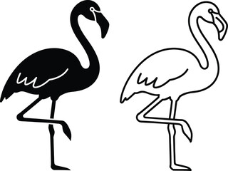 Black and white flamingo standing side by side Vector © Md sajjad Hossain