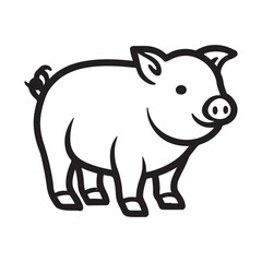 Obraz premium Wild Animal Pig Logotype Sign Isolated Graphic Design