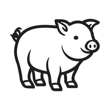 Wild Animal Pig Logotype Sign Isolated Graphic Design
