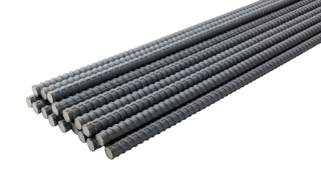 A bundle of rebar steel rods