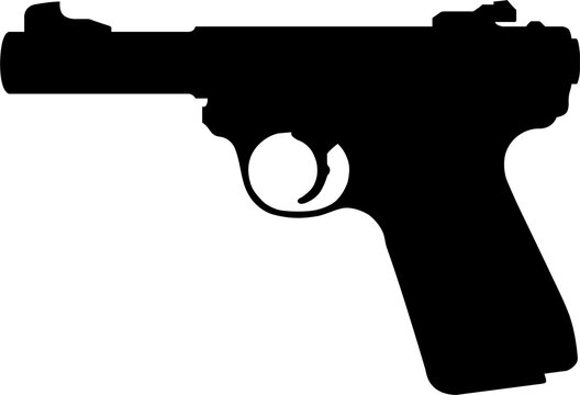 Black Silhouette Vector of a Ruger Mark IV