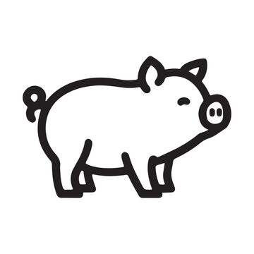 Wild Animal Pig Logotype Sign Isolated Graphic Design