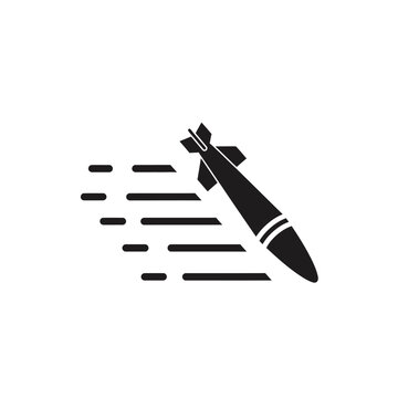 Explosive Bomb Missile Flying Fast Icon