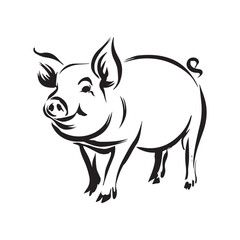 Fototapeta premium Wild Animal Pig Logotype Sign Isolated Graphic Design