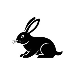 Obraz premium Black silhouette of a rabbit.