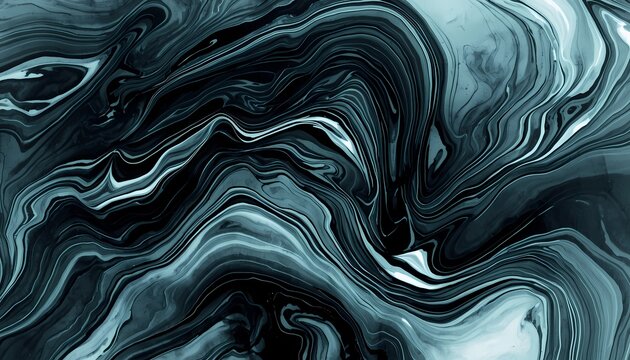 Dark blue marble swirl abstract, deep fluid texture modern background.