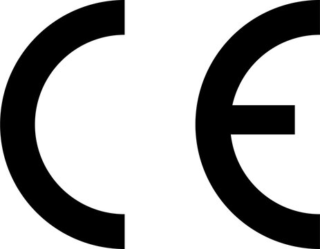 Black CE mark symbol on white background indicating European conformity
