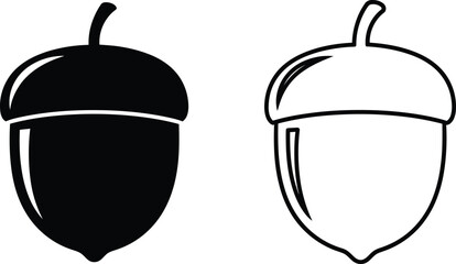 acorn icon black and white Vector © Md sajjad Hossain