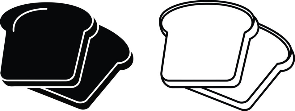 Slices of bread icon set Vector