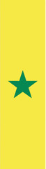 Obraz premium Official National Flag of Senegal Vertical Banner Design Featuring Green Star on Yellow Background Texture