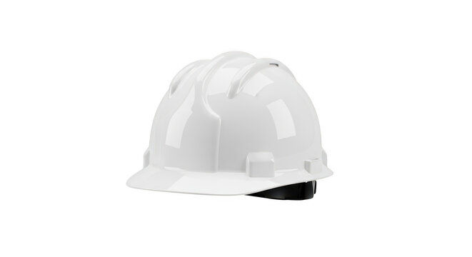 A white hard hat on a white background