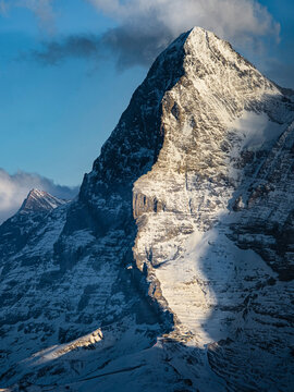 The mountain landscape at M&uuml;rren in winter, Switzerland.