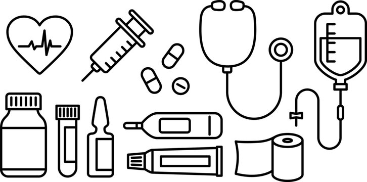 医療アイテムのアイコンセット（Medical item icon set）
