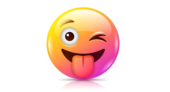 A playful and silly emoji with its tongue out and winking one eye, representing fun and humor