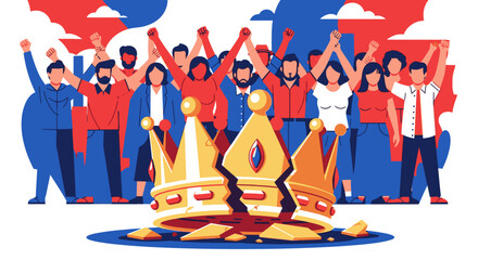 People Celebrating with Chess Pieces. © Saputra