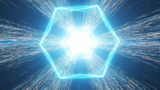 Abstract digital tunnel with light speed travel effect