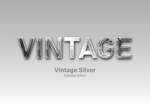 Vintage Silver Text Effect  