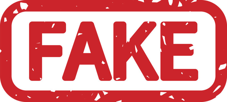 FAKEのスタンプ風アイコン｜偽物・虚偽を示す注意喚起ラベルデザイン FAKE Stamp Style Icon / Fake and False Warning Label
