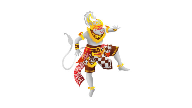 Hanoman White Monkey Character from Ramayana Legend