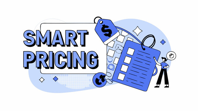 Smart pricing, business strategy, financial planning, vector icons