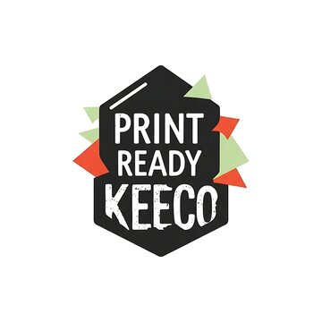 A black hexagonal logo with white text and colored accents