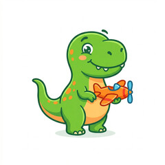 Fototapeta premium Cute Baby T-Rex Toy Mascot Logo