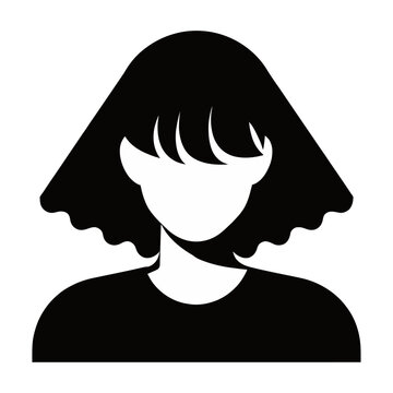 Vector of a person with shoulder-length hair and bangs