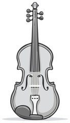 Fototapeta premium Detailed Illustration of a Gray Violin Isolated on White Background