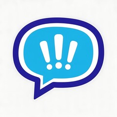 Obraz premium A blue speech bubble with three exclamation marks