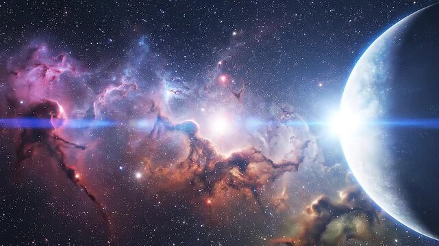 Vibrant Nebula Galaxy Space Scene.