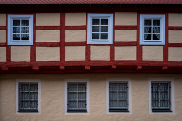 Naklejka premium Traditional half‑timbered façade in Calau, Brandenburg