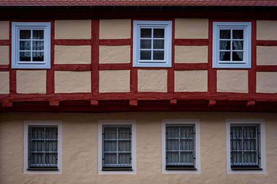 Traditional half‑timbered fa&ccedil;ade in Calau, Brandenburg