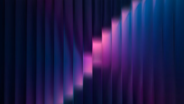 Modern 3D geometric background with vertical navy blue panels and vibrant pink light reflection for luxury tech presentation
