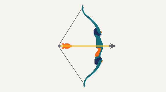 Illustration of a Bow and Arrow Ready to Shoot.