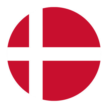 Denmark Flag in Circle Shape