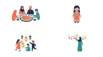 Fototapeta premium Family celebrations and traditions for eid al-adha